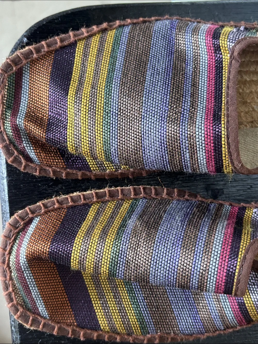 Rare Vintage Andre Assous Made in France Original Raffia Espadrille Mules